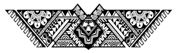 Polynesian Tattoo Pattern Maori Samoa Ornament Border Ethic Tribal Template — Stock Vector