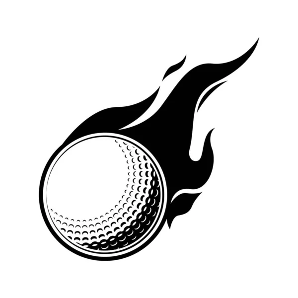 Golf Fire Logo Szablon Projekt Wektor — Wektor stockowy