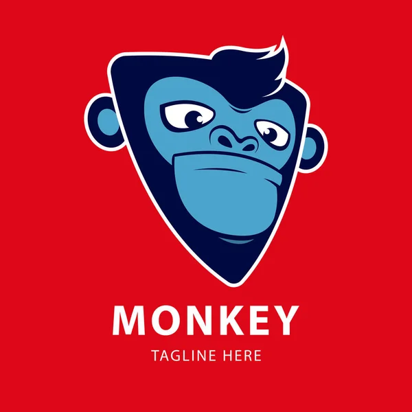 猿の顔のロゴアイコンのイラストベクトルデザインテンプレート — ストックベクタ