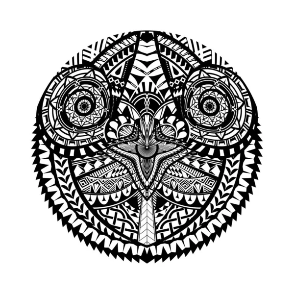 Μαορί Σχήμα Τατουάζ Κύκλο Φυλή Μοτίβο Σχεδιασμού Τατουάζ Πολυνησιακό Διάνυσμα — Διανυσματικό Αρχείο