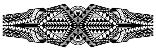 Modèle Tatouage Polynésien Maori Bordure Ornement Samoa Vecteur Modèle Tribal — Image vectorielle