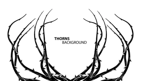 Blackthorn Větve Trny Nekonečným Pozadím Strašlivý Styl Hrůzy Vektorová Ilustrace — Stockový vektor