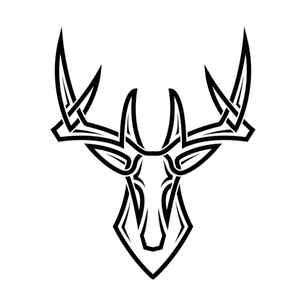 Abstract Deer Head Tattoo Vector Deer Head Mascot Icon — Stock Vector