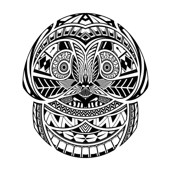 Maori Skulls Tattoo Shape Tribal Tattoo Design Pattern Polynesian Mandala — Stock Vector