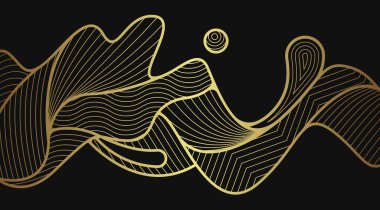Gold abstract line arts background vector. design for prints, wall arts and home decoration, cover and packaging design.