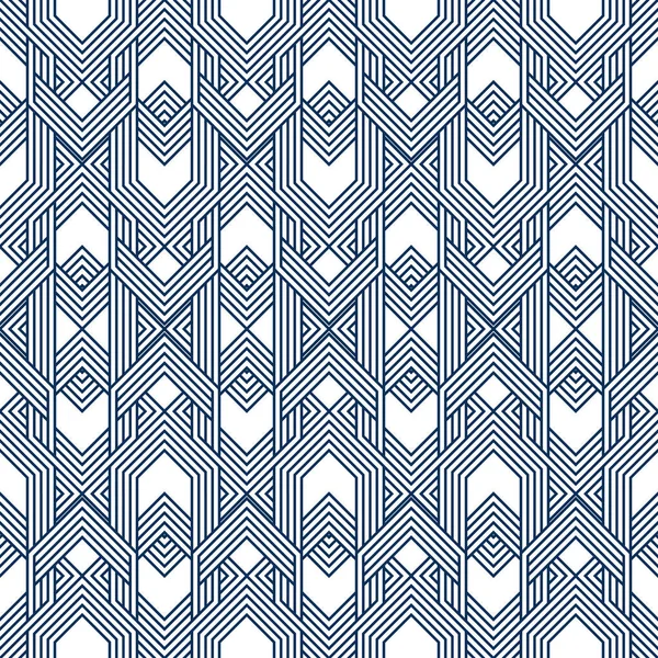 Бесшовный Абстрактный Рисунок Синими Белыми Полосатыми Линиями Векторный Фон Текстура — стоковый вектор