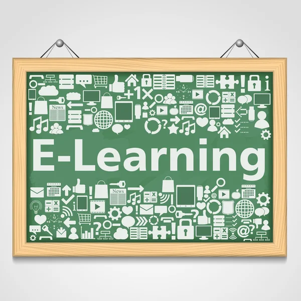 E-learning — Vettoriale Stock