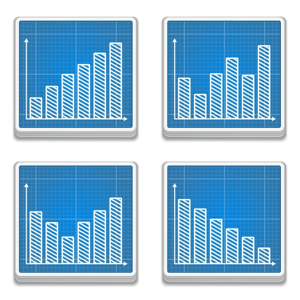 Graphs Icons — Stock Vector