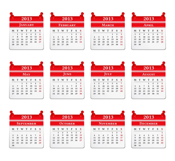 Calendário 2013 — Vetor de Stock