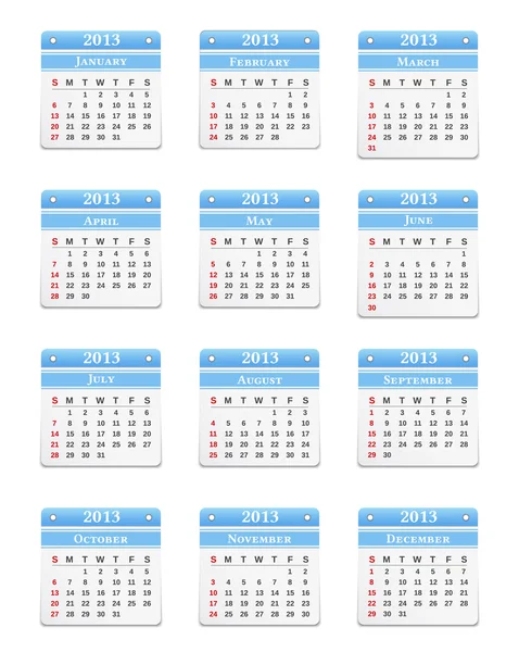 Calendario 2013 — Archivo Imágenes Vectoriales