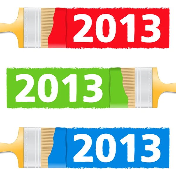 2013 Painted by brush — Stock Vector