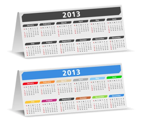 Calendário da mesa 2013 — Vetor de Stock