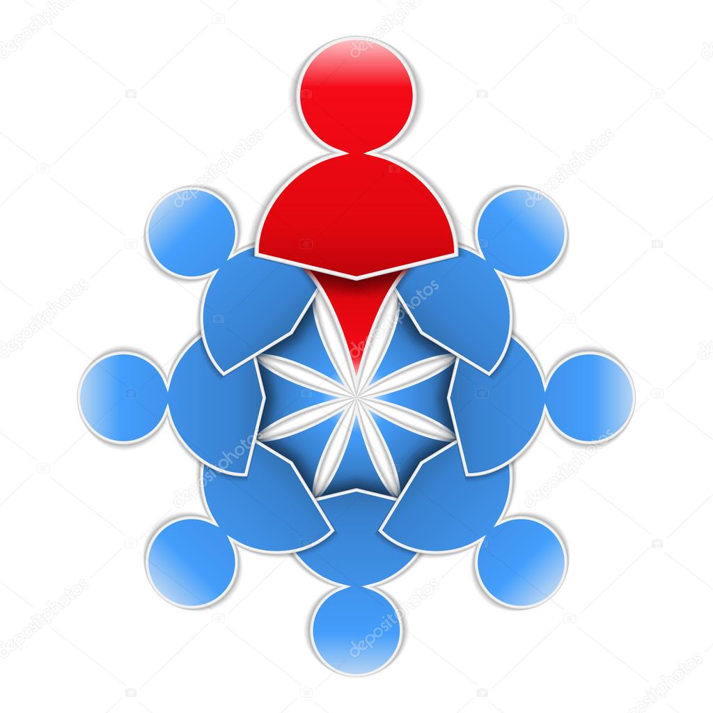 Abstract illustration of a leaer in a team, design elements for your logo, vector eps10 illustration