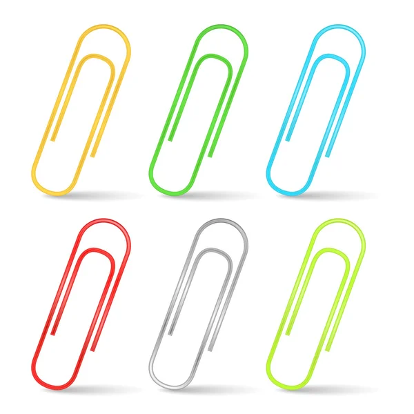 Color Paper Clips — Stock Vector