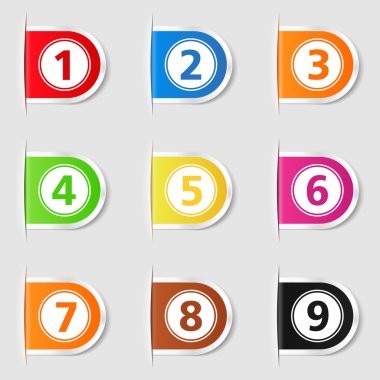 Tabs with numbers clipart