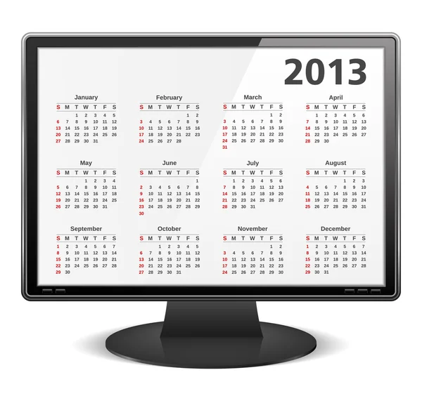 Calendario 2013 — Vettoriale Stock