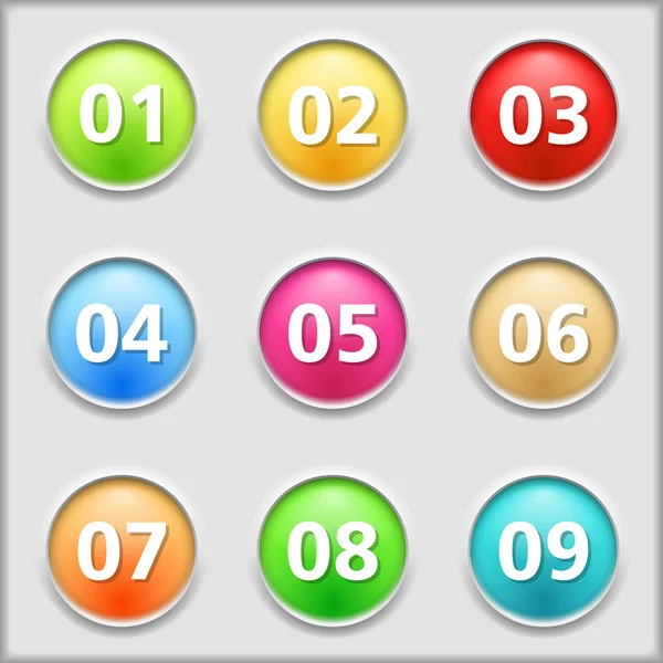 Buttons with numbers — Stock Vector