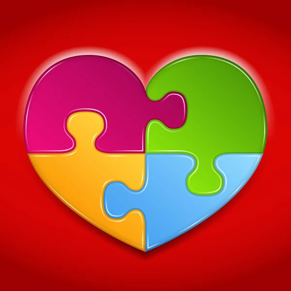 Puzzle Heart — Stock Vector