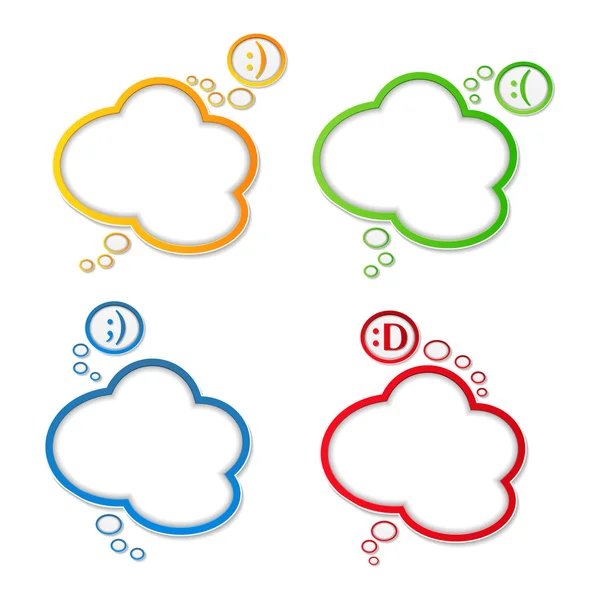 Bolle di discorso con sorrisi — Vettoriale Stock