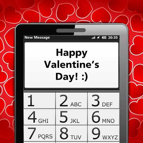 Feliz día de San Valentín SMS — Archivo Imágenes Vectoriales