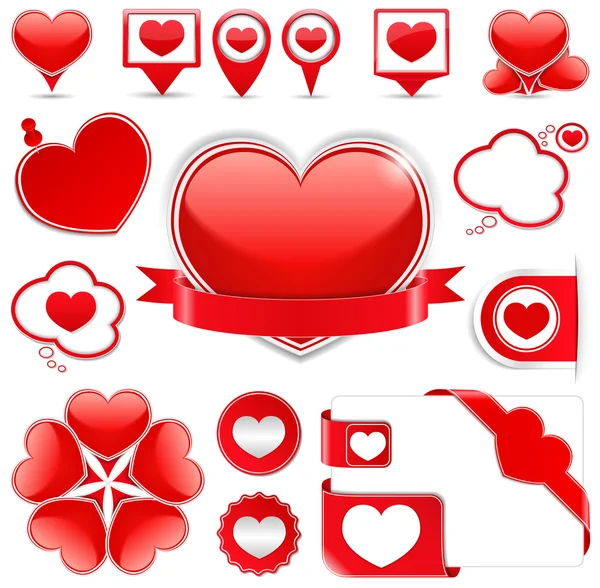 Design Elements with Hearts — Stock Vector