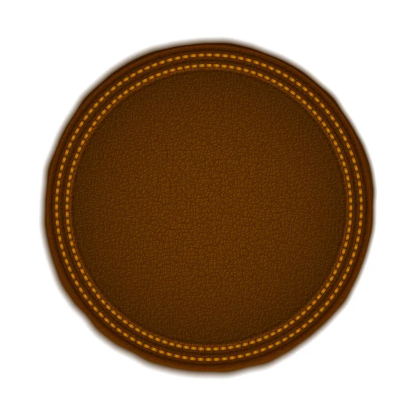 Round Leather Badge — Stock Vector