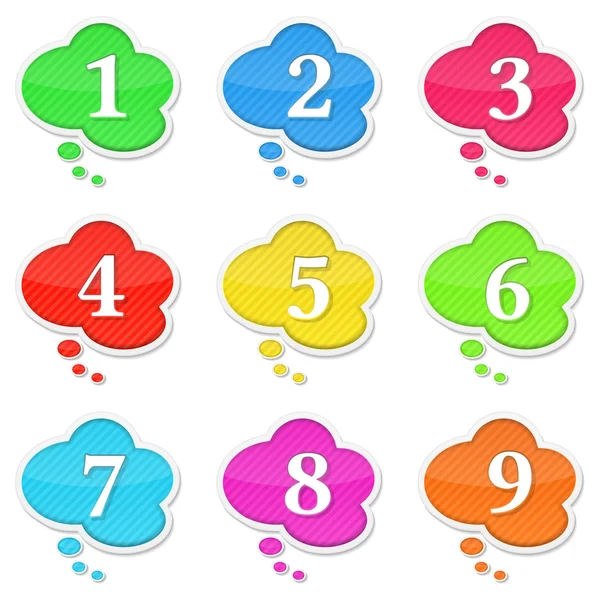 Speech Bubbles with Numbers — Stock Vector