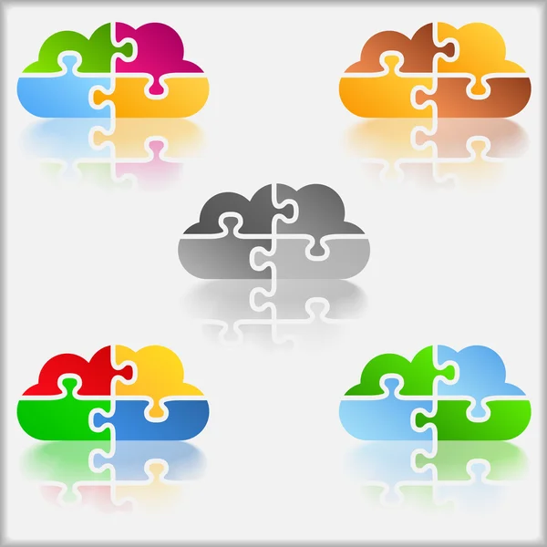 Puzzel wolken — Stockvector