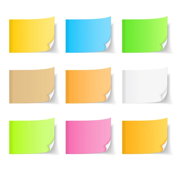Colored Sticky Notes — Stock Vector
