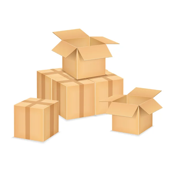 Cardboard Boxes — Stock Vector