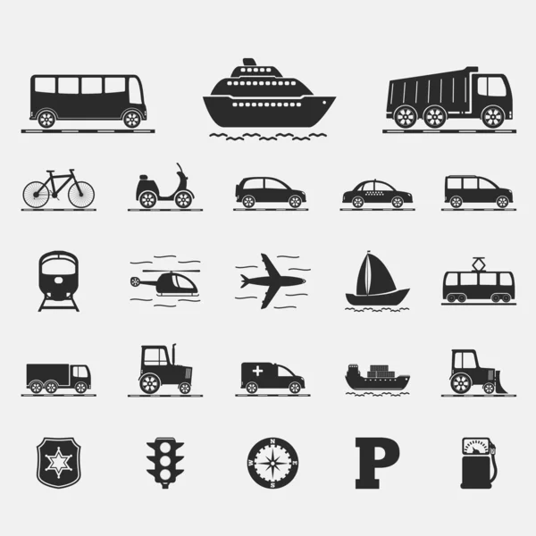 Iconos de transporte — Vector de stock