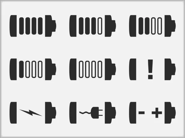 Batteri ikoner — Stock vektor