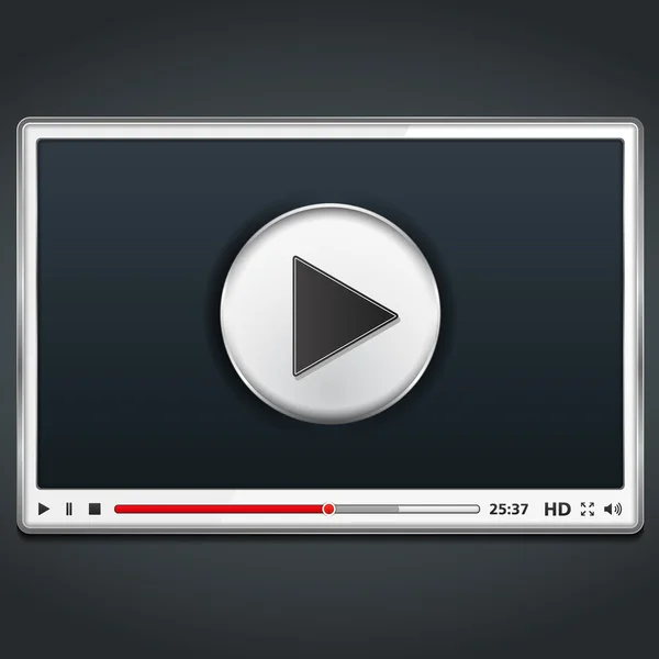 Witte video speler — Stockvector