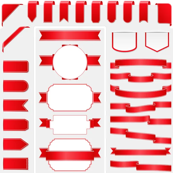 Red Ribbons — Stock Vector