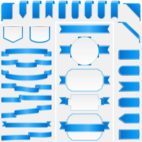 Rubans bleus et bannières — Image vectorielle