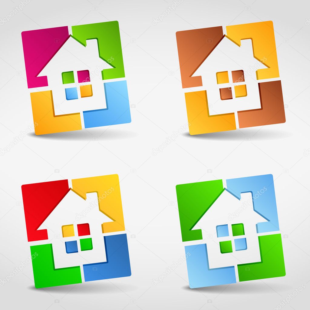Abstract house icons, design elements for your logo, vector eps10 illustration
