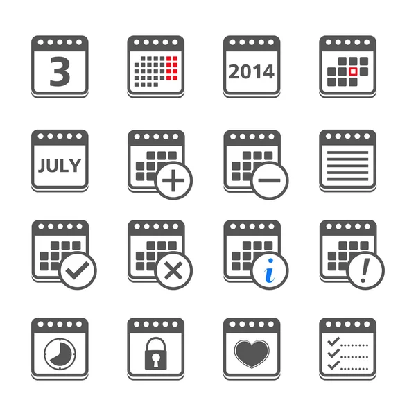 Calendario Iconos — Vector de stock