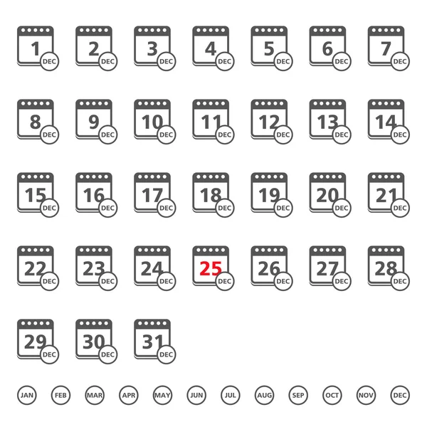 Calendario Iconos — Vector de stock