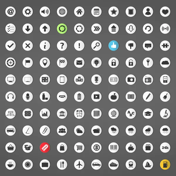 100 iconos diferentes — Vector de stock