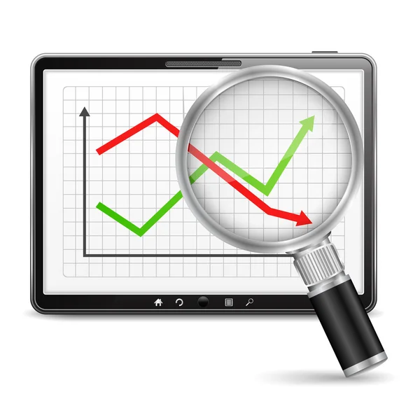 Chart in Tablet PC — Stock Vector