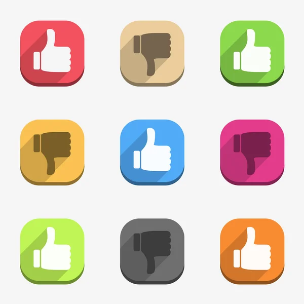 Thumbs up and thumbs down icons — Stock Vector