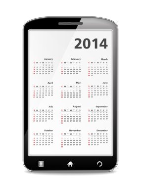 2014 takvim içinde hareket eden telefon