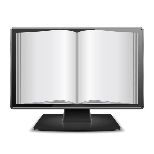 Tijdschrift in Computer Monitor — Stockvector