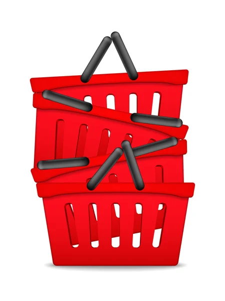 Red Shopping Baskets — Stock Vector