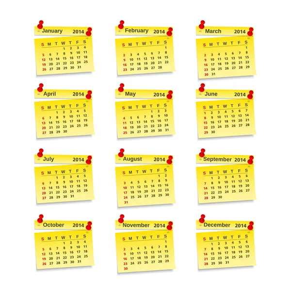 Kalender 2014 — Stockvektor