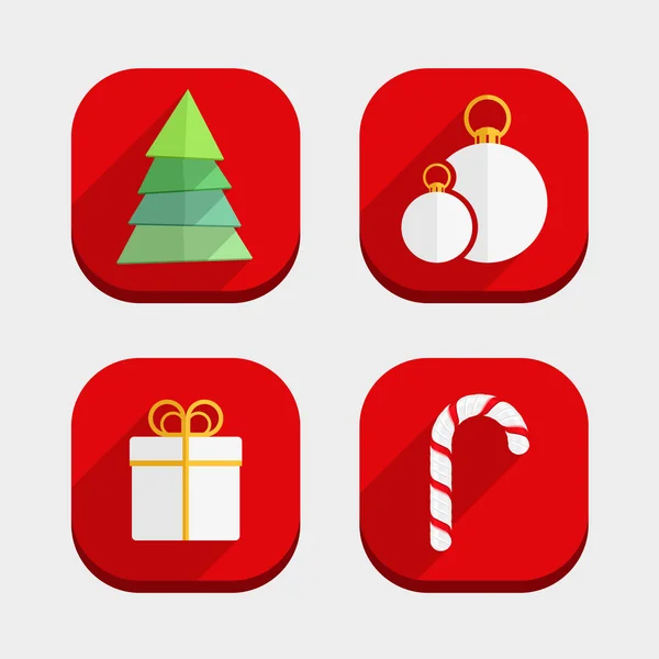 Flat Christmas Icons — Stock Vector