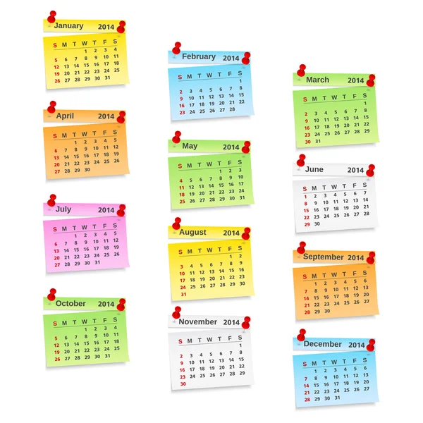 2014 Calendar — Stock Vector