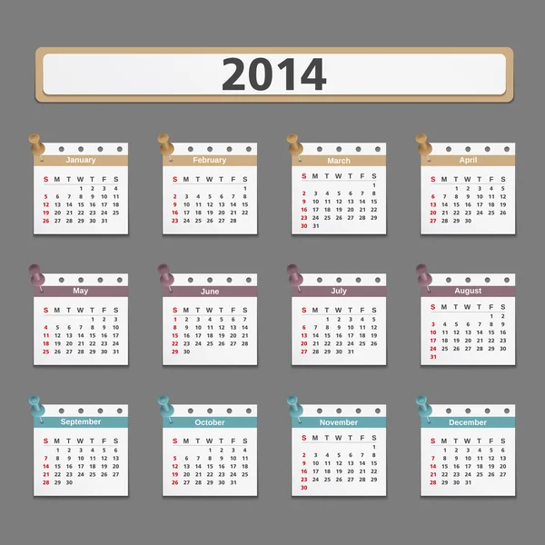 2014 Calendar — Stock Vector
