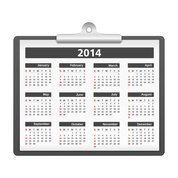 Kalender 2014 — Stockvektor