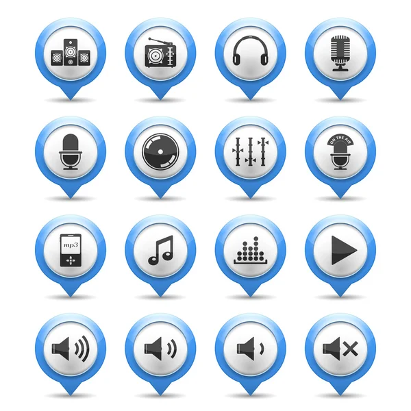 Iconos de sonido y música — Vector de stock